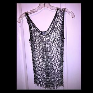 Rave “chain mail” looking beaded tank top.